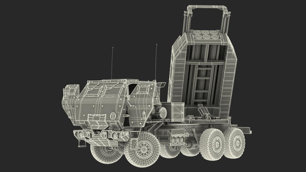 3D M142 HIMARS Multiple Rocket Launcher Rigged model