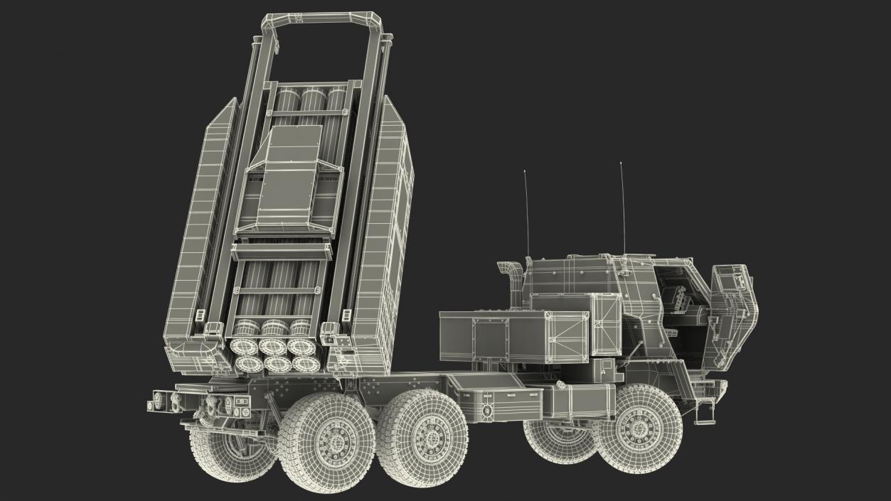 3D M142 HIMARS Multiple Rocket Launcher Rigged model