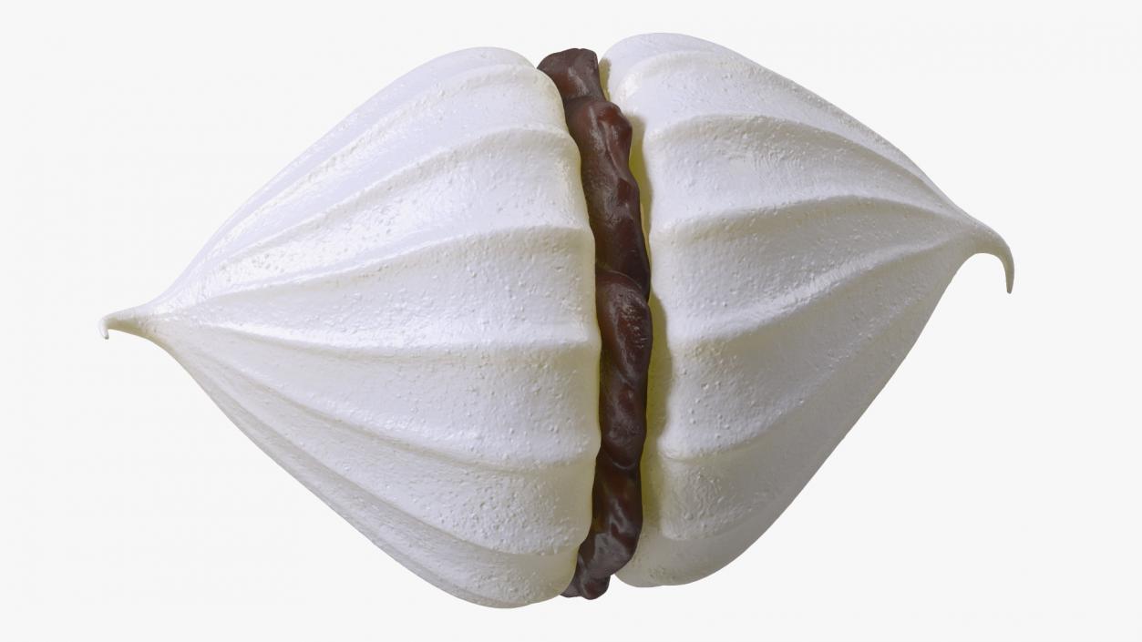 Meringue White with Chocolate Filling 3D