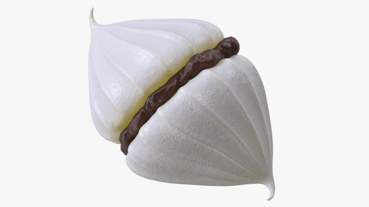 Meringue White with Chocolate Filling 3D