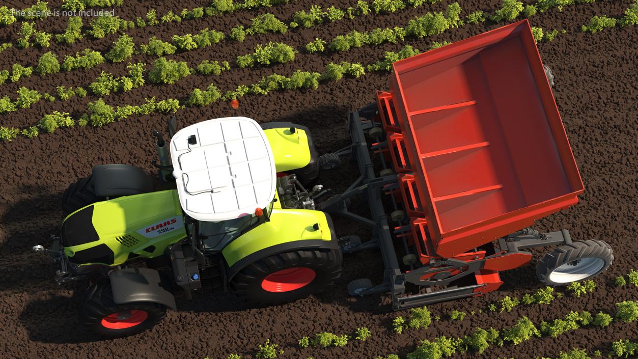 3D Axion Tractor With Potato Planter model