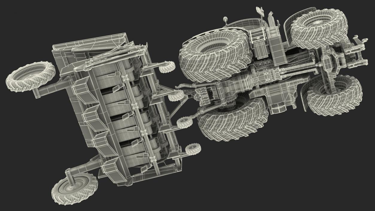 3D Axion Tractor With Potato Planter model