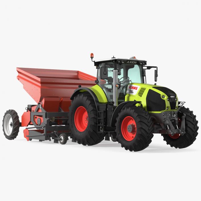 3D Axion Tractor With Potato Planter model