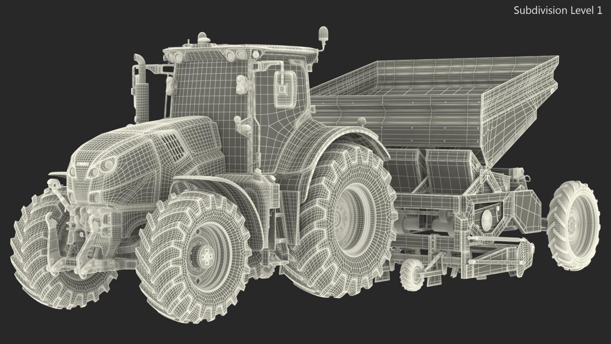 3D Axion Tractor With Potato Planter model