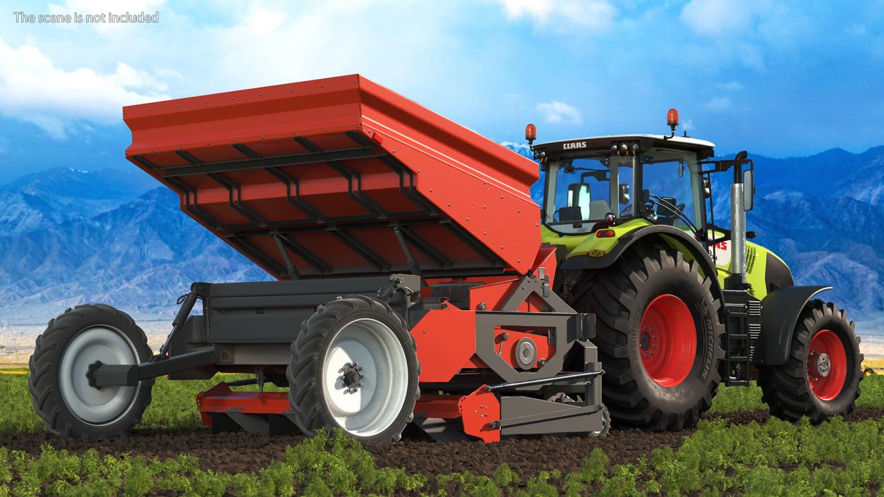 3D Axion Tractor With Potato Planter model