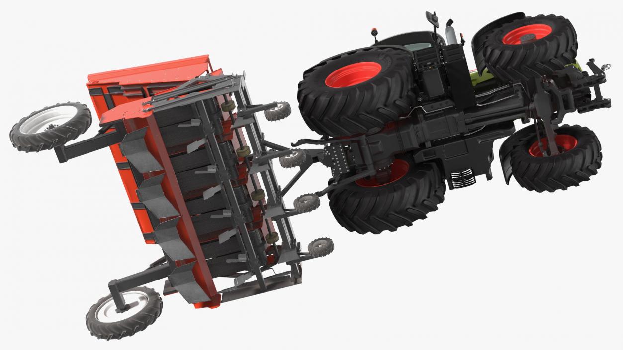 3D Axion Tractor With Potato Planter model