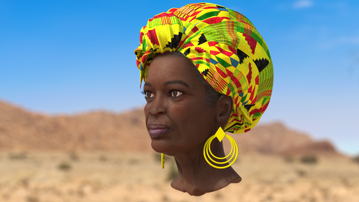 3D African Women Head model