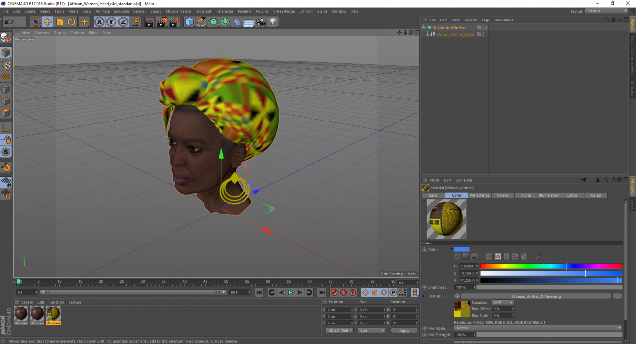 3D African Women Head model