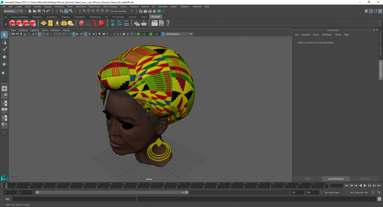 3D African Women Head model