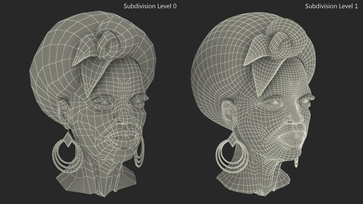 3D African Women Head model