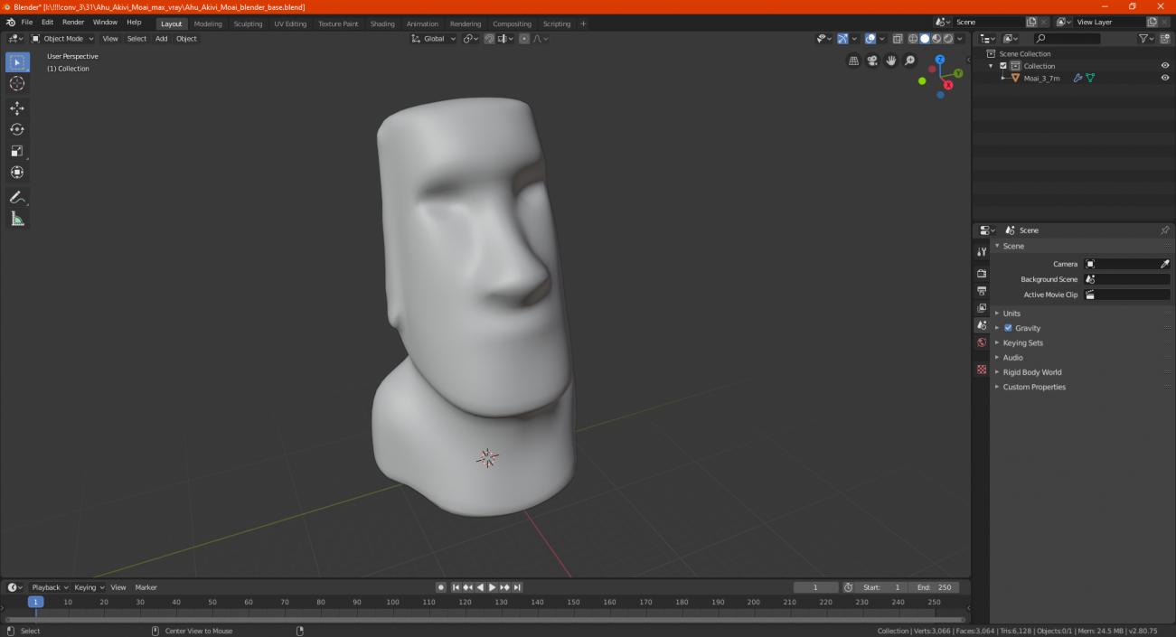 Ahu Akivi Moai 3D model