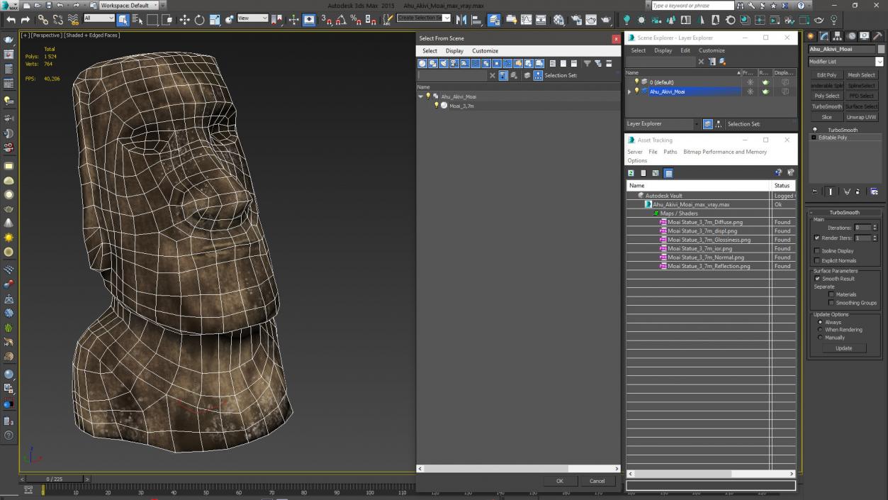 Ahu Akivi Moai 3D model