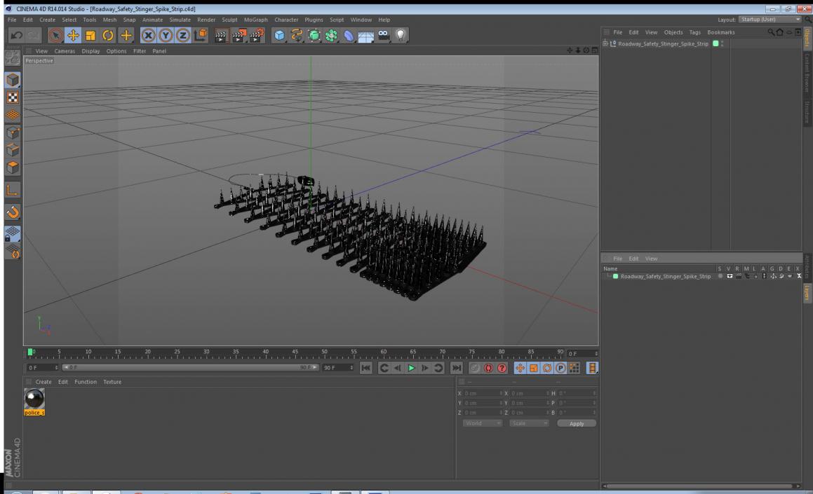 Roadway Safety Stinger Spike Strip 3D model