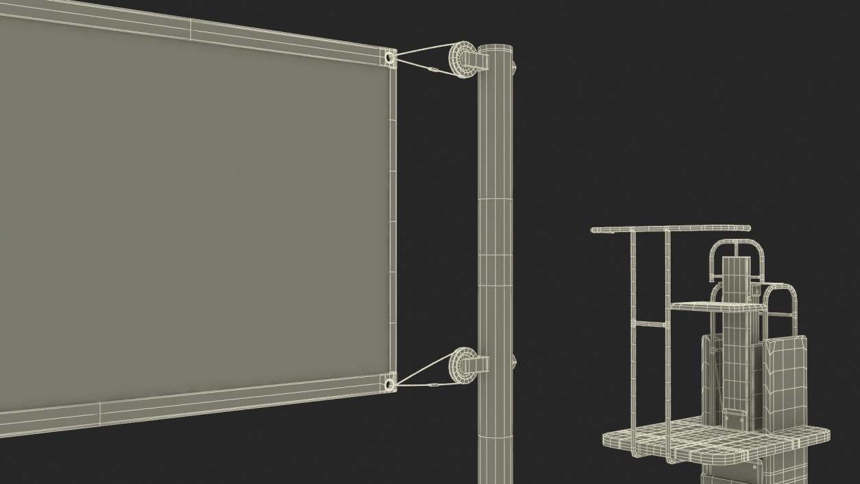 Volleyball Grid with Referee Tower 3D model