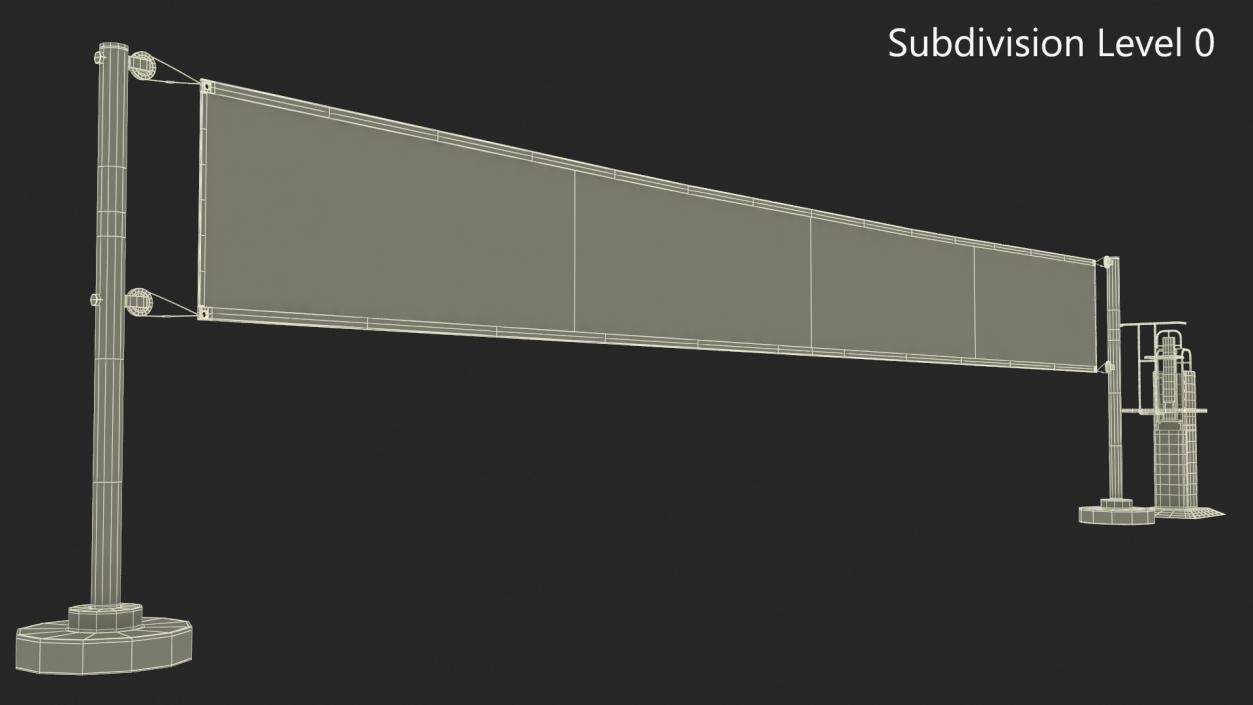 Volleyball Grid with Referee Tower 3D model