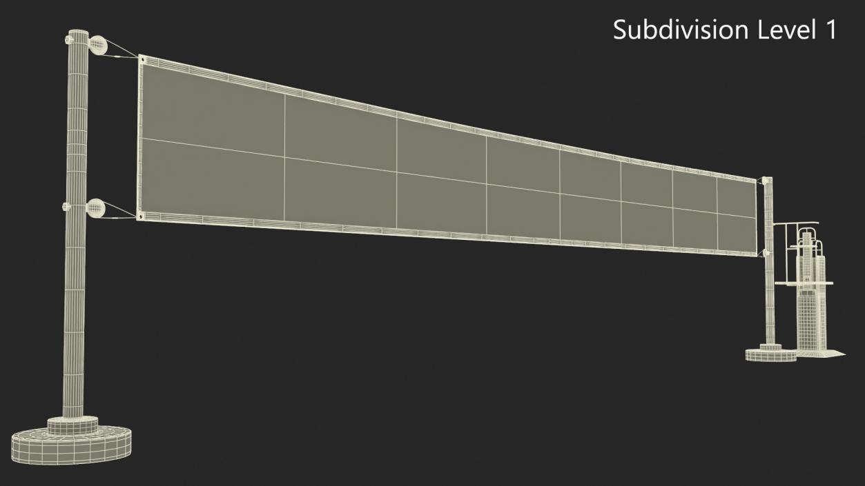 Volleyball Grid with Referee Tower 3D model