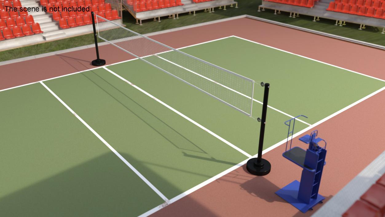 Volleyball Grid with Referee Tower 3D model