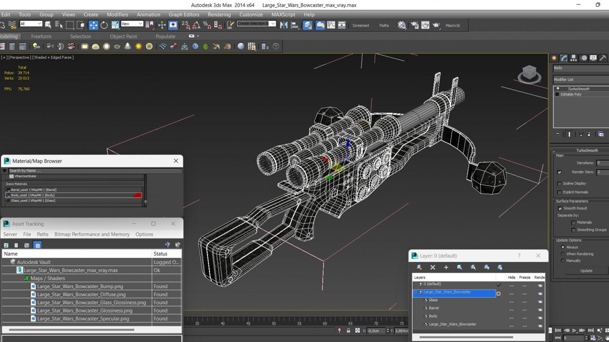 3D model Large Star Wars Bowcaster