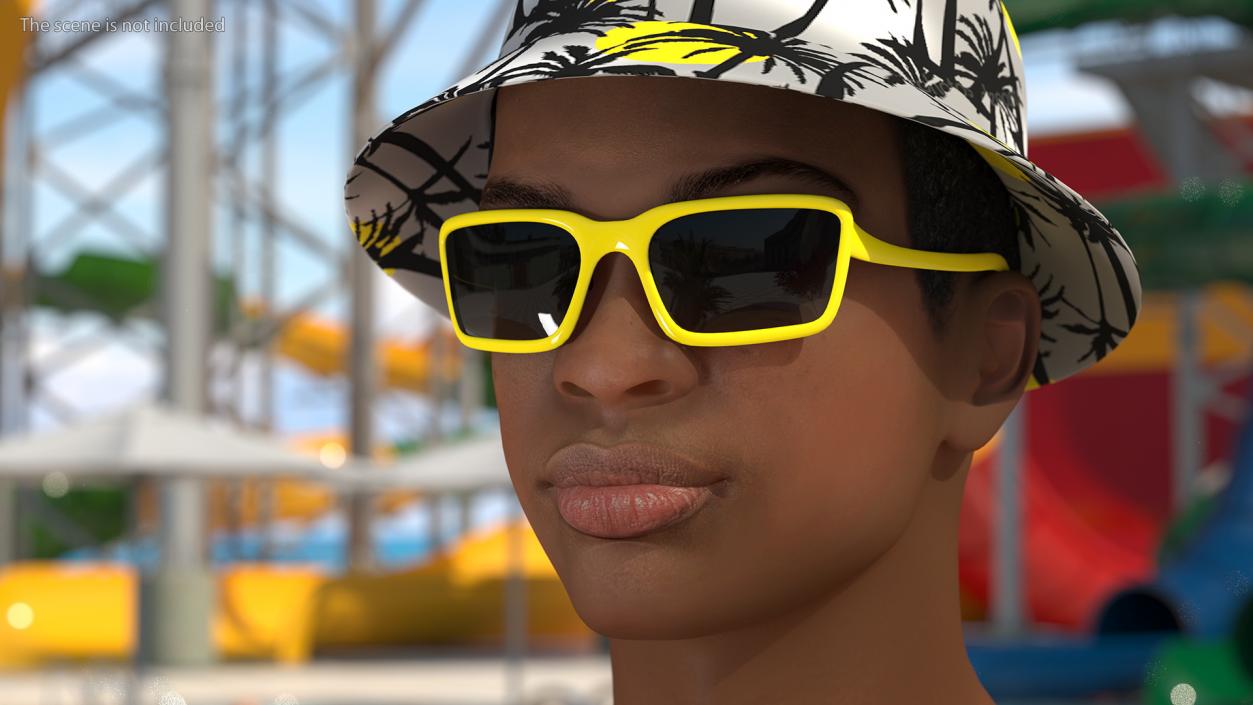 3D Light Skin Teenager Beach Style T Pose model