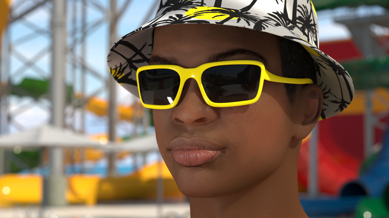 3D Light Skin Teenager Beach Style T Pose model