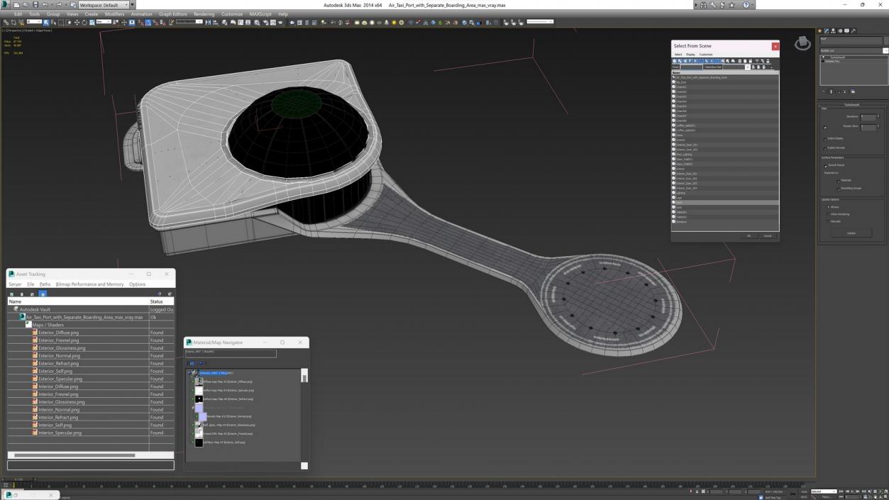 3D Air Taxi Port with Separate Boarding Area 2 model