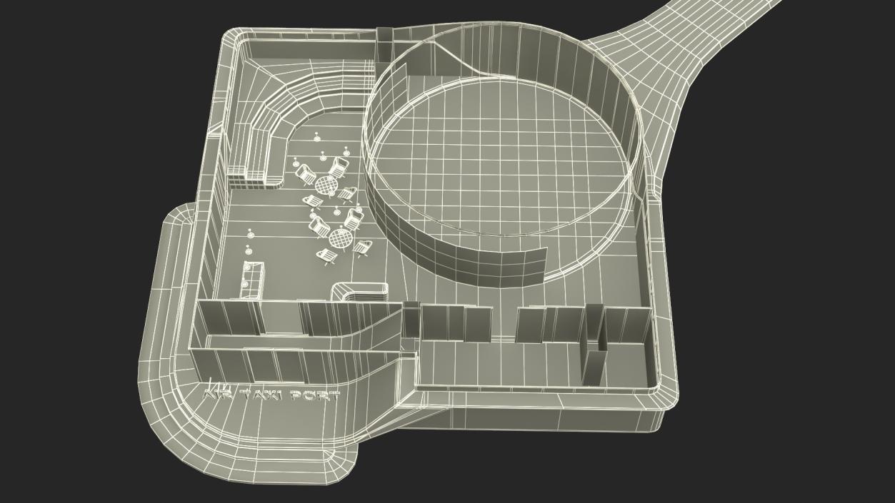 3D Air Taxi Port with Separate Boarding Area 2 model