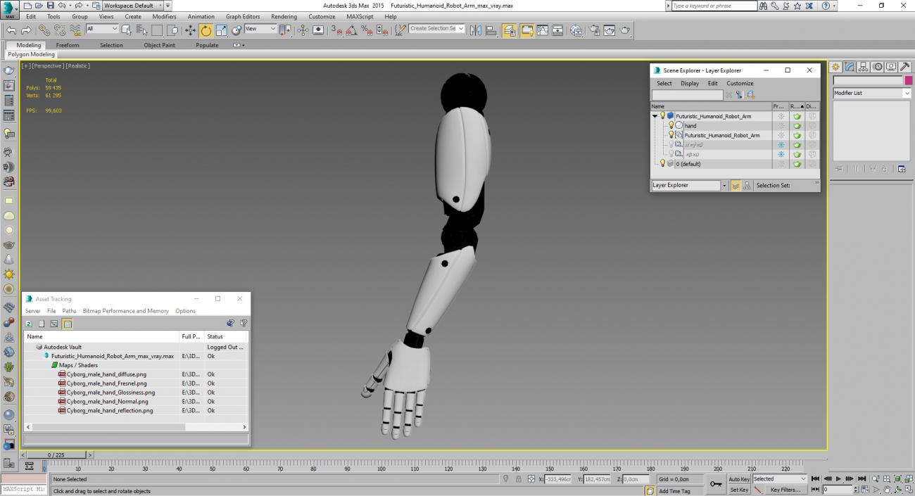 Futuristic Humanoid Robot Arm 3D model