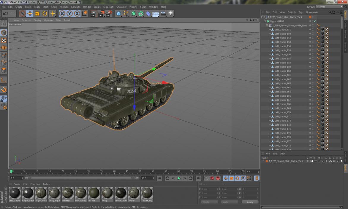 3D model T-72B3 Soviet Main Battle Tank