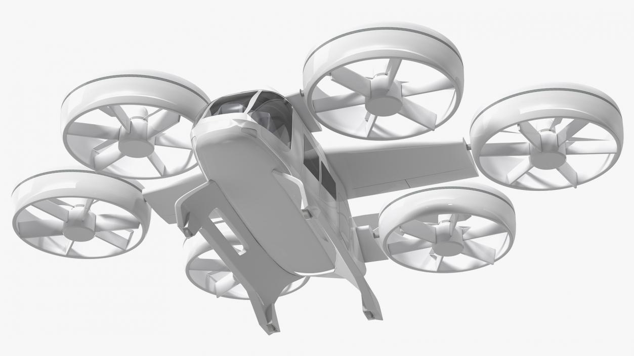 Futuristic Flying Taxi Rigged 3D model