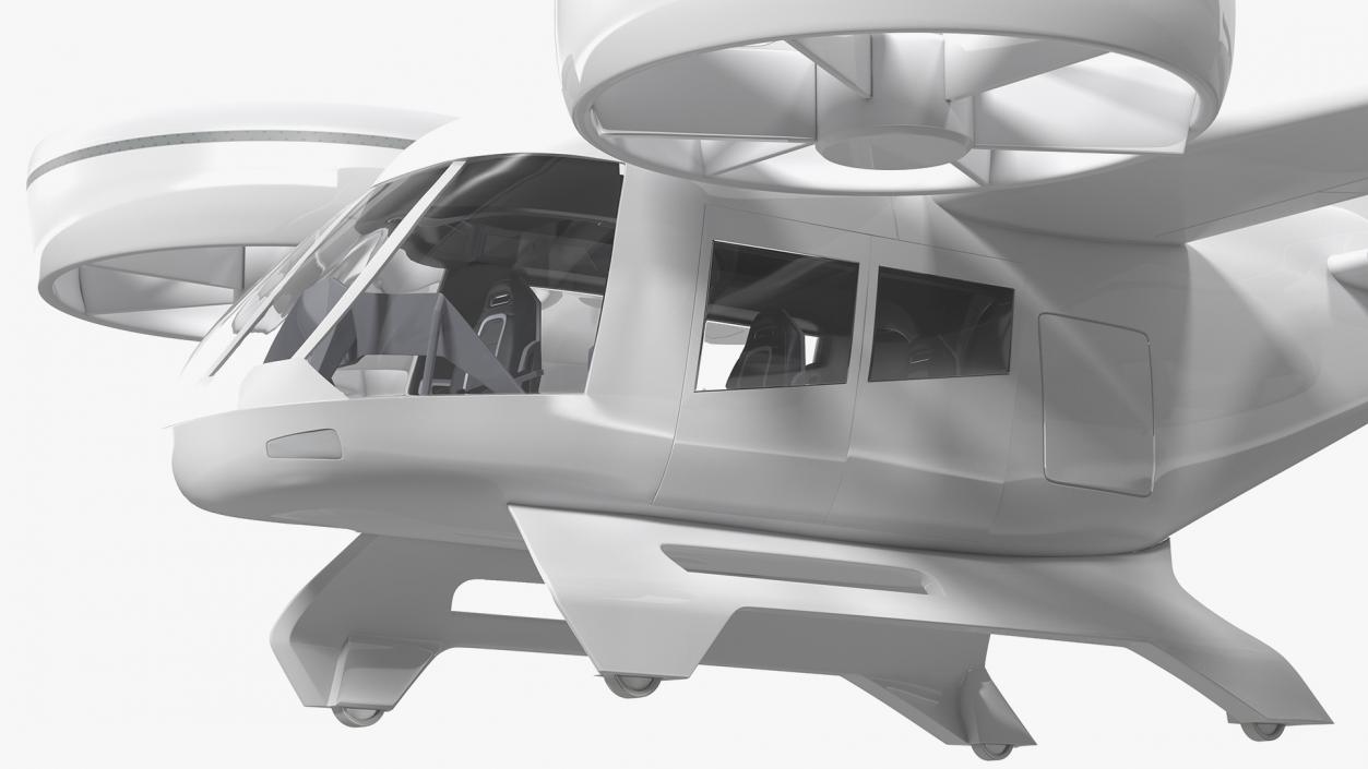 Futuristic Flying Taxi Rigged 3D model