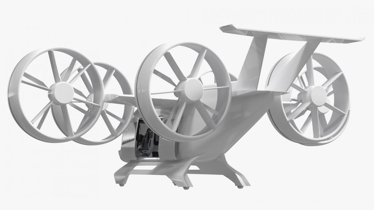 Futuristic Flying Taxi Rigged 3D model