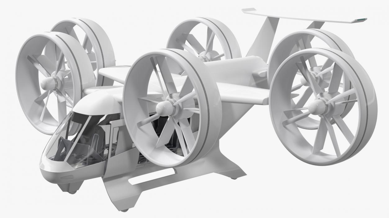 Futuristic Flying Taxi Rigged 3D model