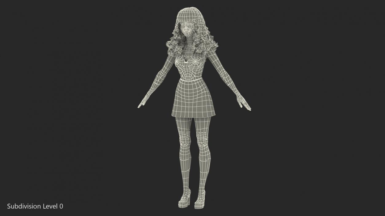 3D model Cartoon Young Woman Youth Clothes Rigged