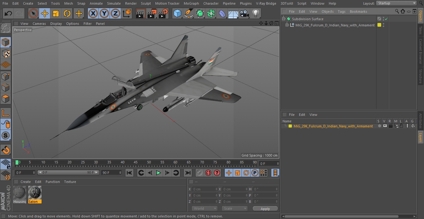 3D MiG 29K Fulcrum D Indian Navy with Armament model