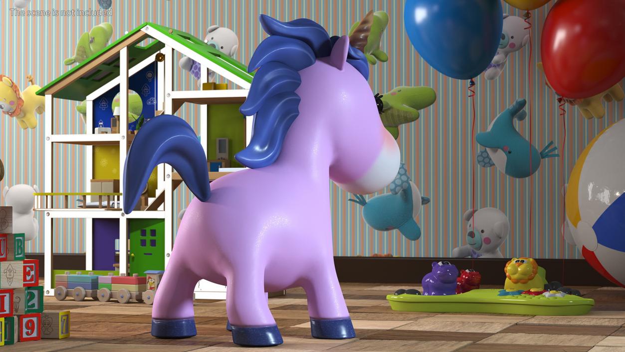 Cartoon Unicorn Set 3D model