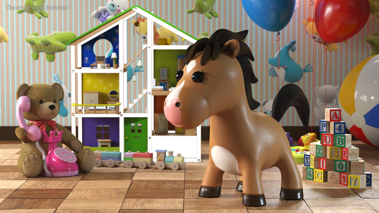 Cartoon Unicorn Set 3D model