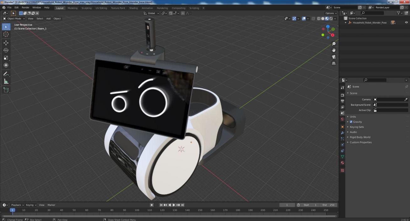 Household Robot Wonder Pose 3D