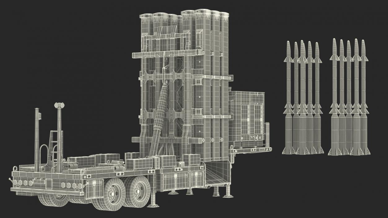 3D David Sling Israel Defense-System model