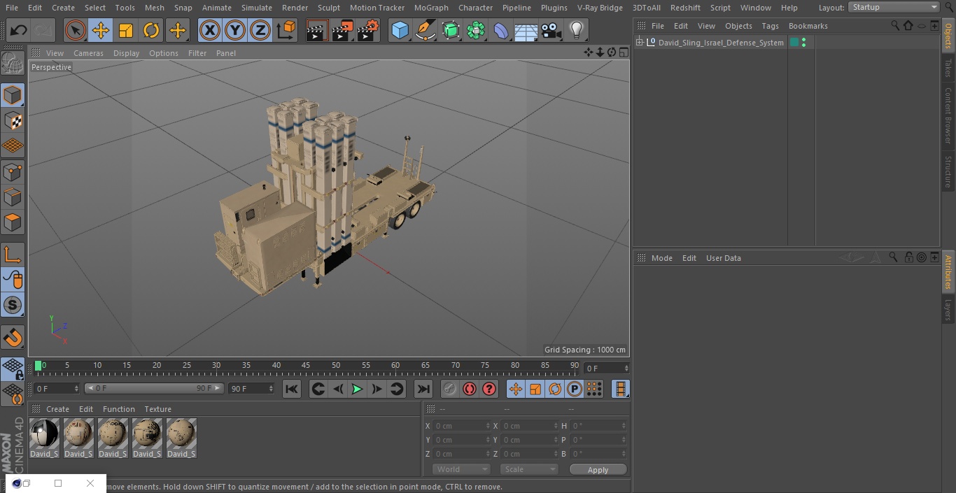 3D David Sling Israel Defense-System model