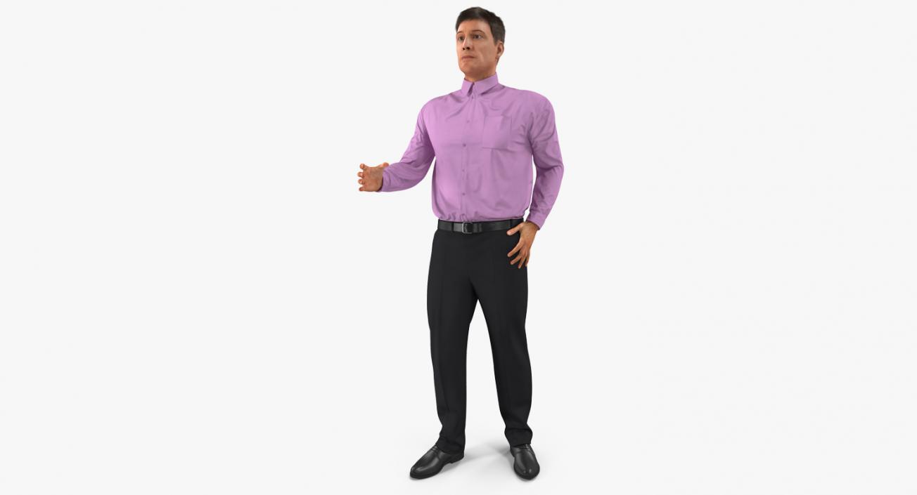 Men Business Casual Dress Rigged 3D