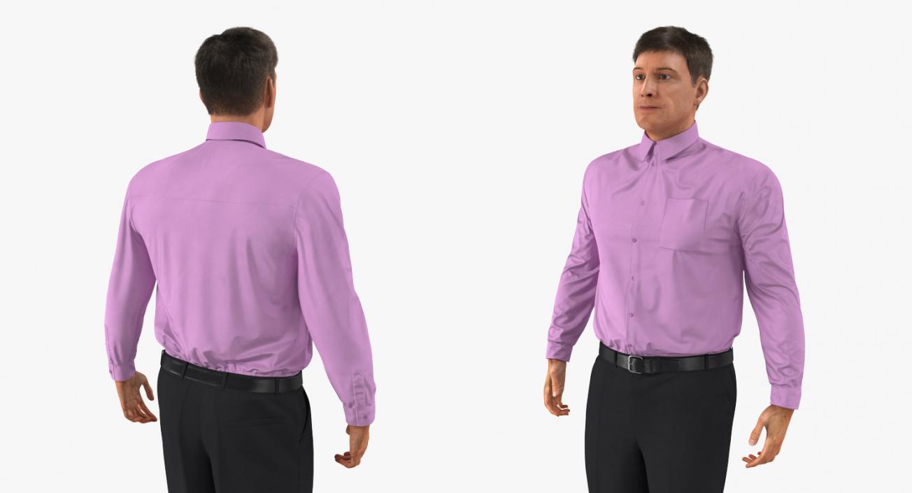 Men Business Casual Dress Rigged 3D