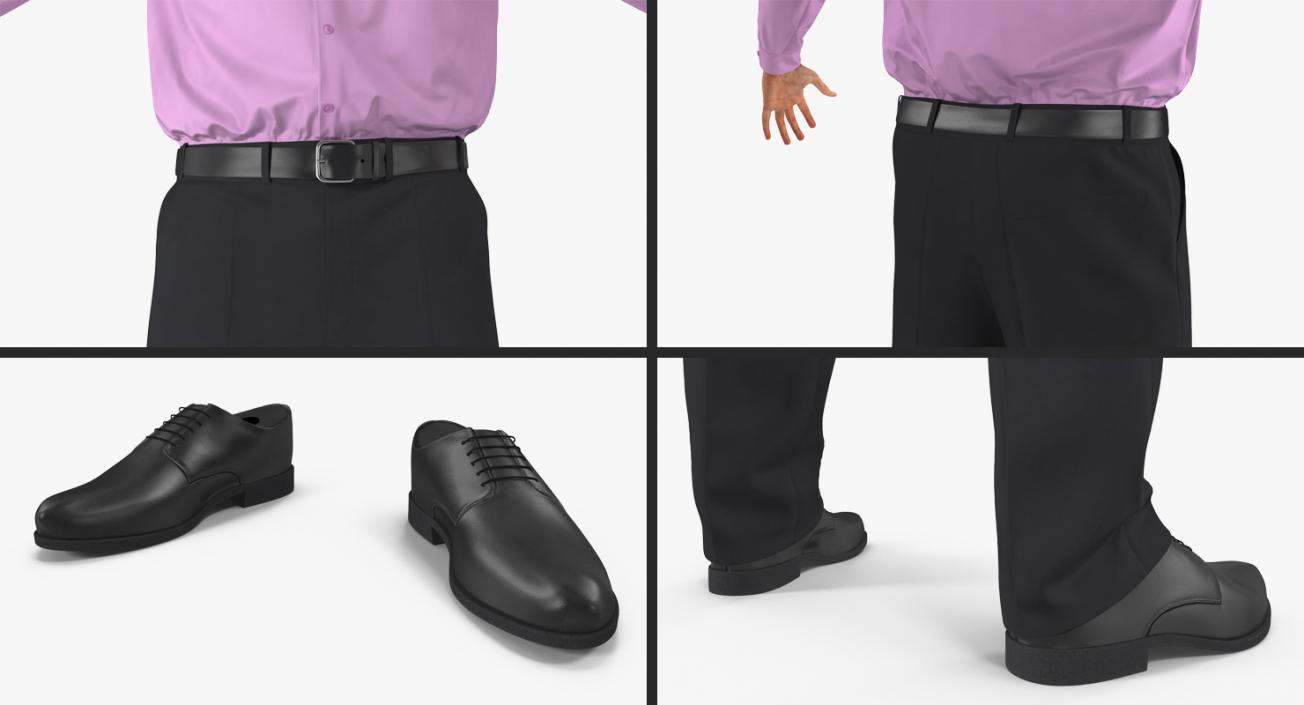 Men Business Casual Dress Rigged 3D