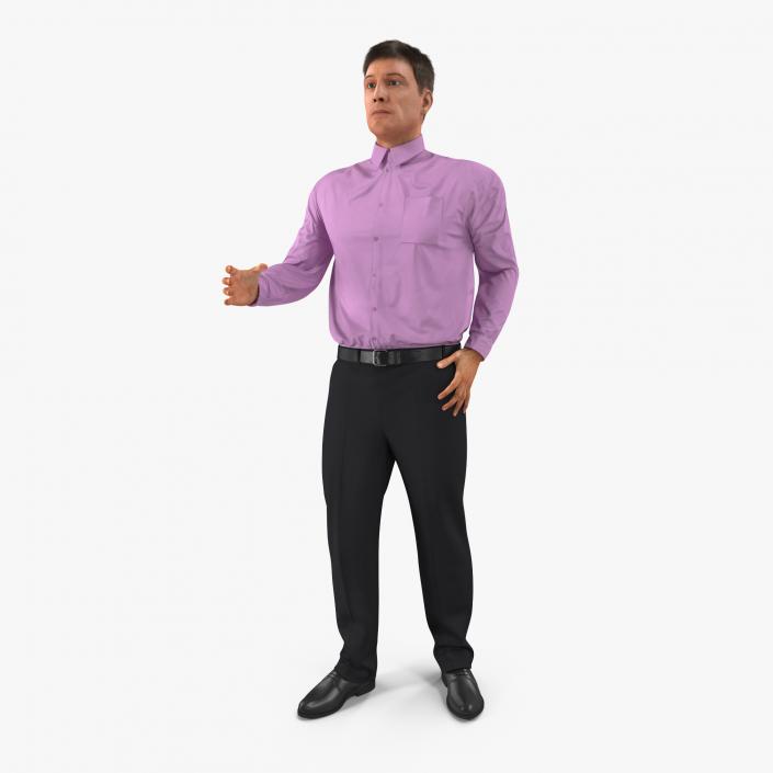 Men Business Casual Dress Rigged 3D