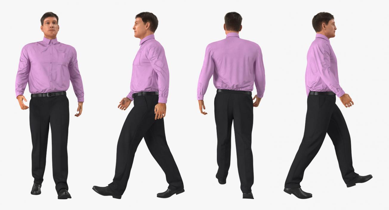 Men Business Casual Dress Rigged 3D