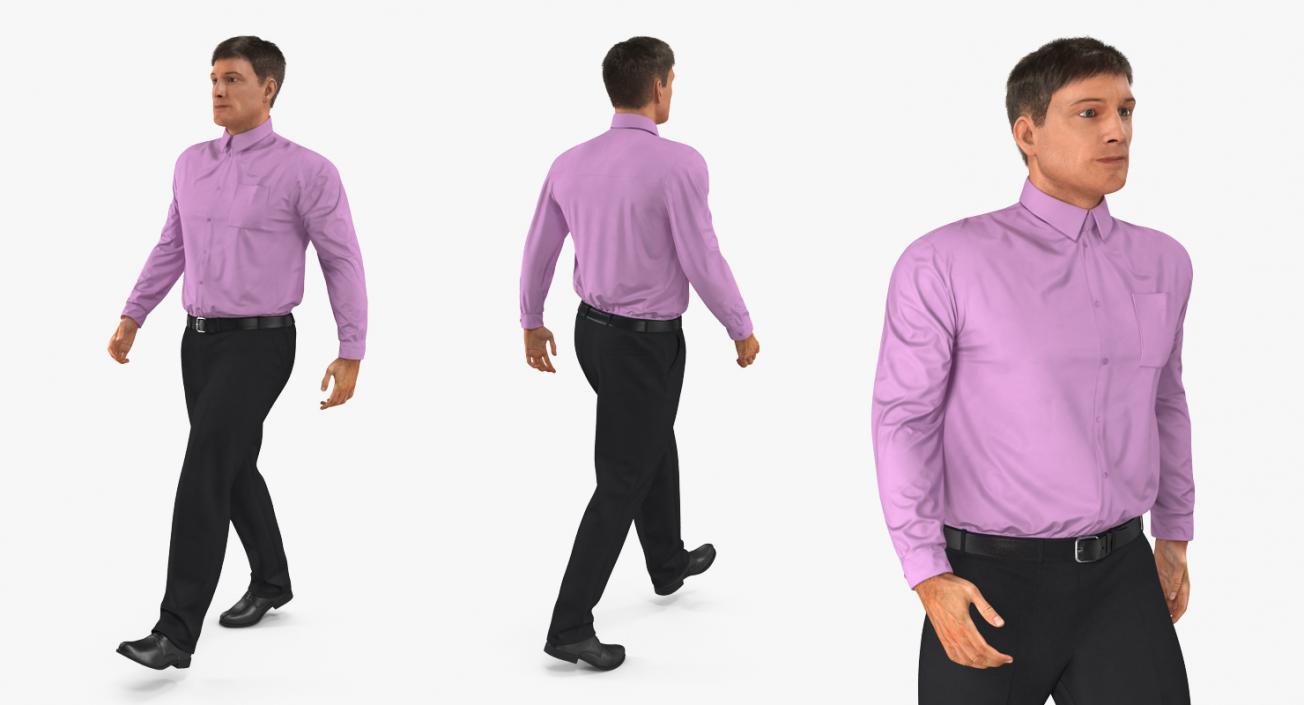 Men Business Casual Dress Rigged 3D