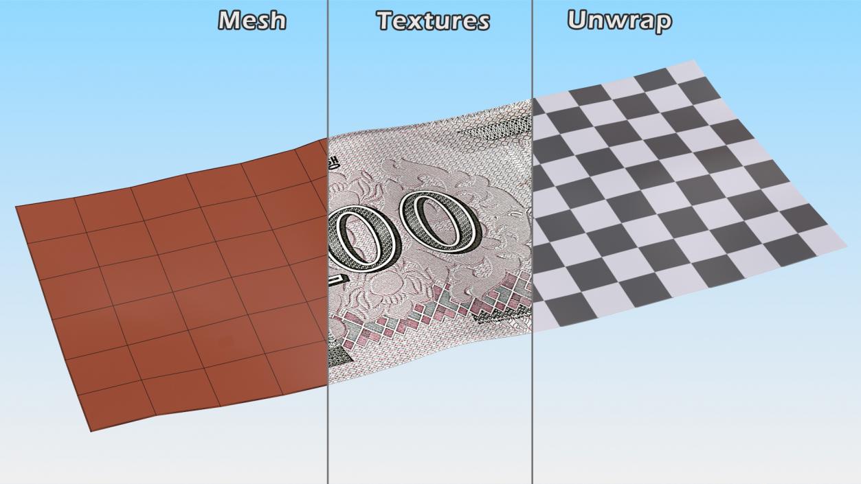 3D Paper Banknotes Collection 2 model