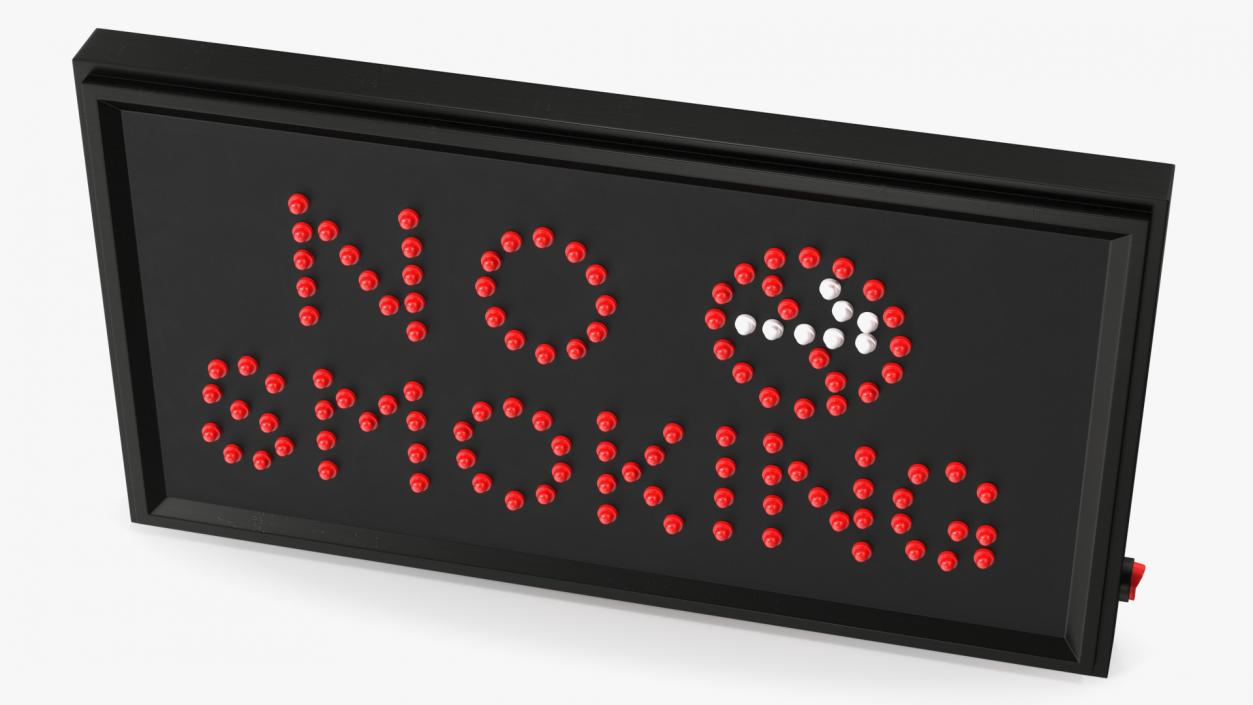 Luminous Red LED Light Sign No Smoking OFF 3D