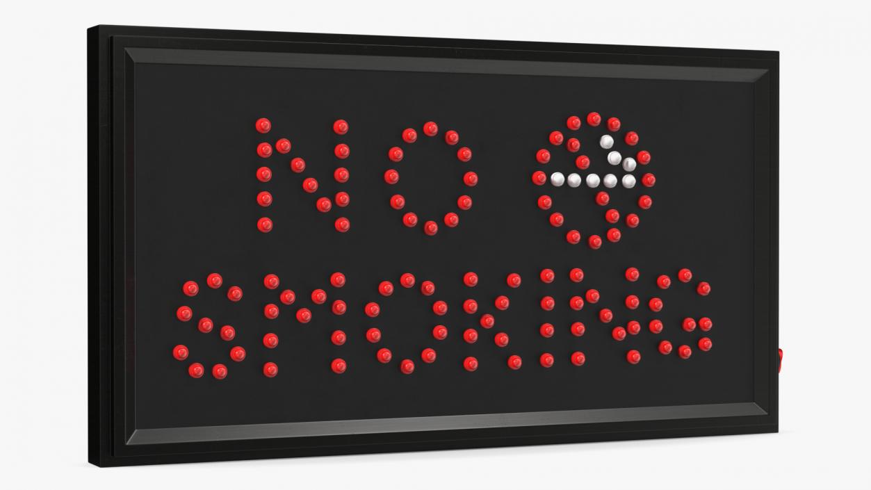 Luminous Red LED Light Sign No Smoking OFF 3D