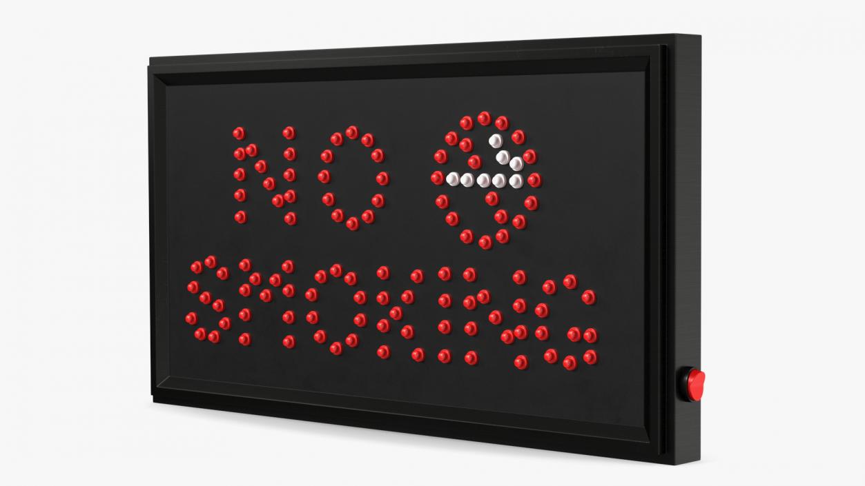 Luminous Red LED Light Sign No Smoking OFF 3D