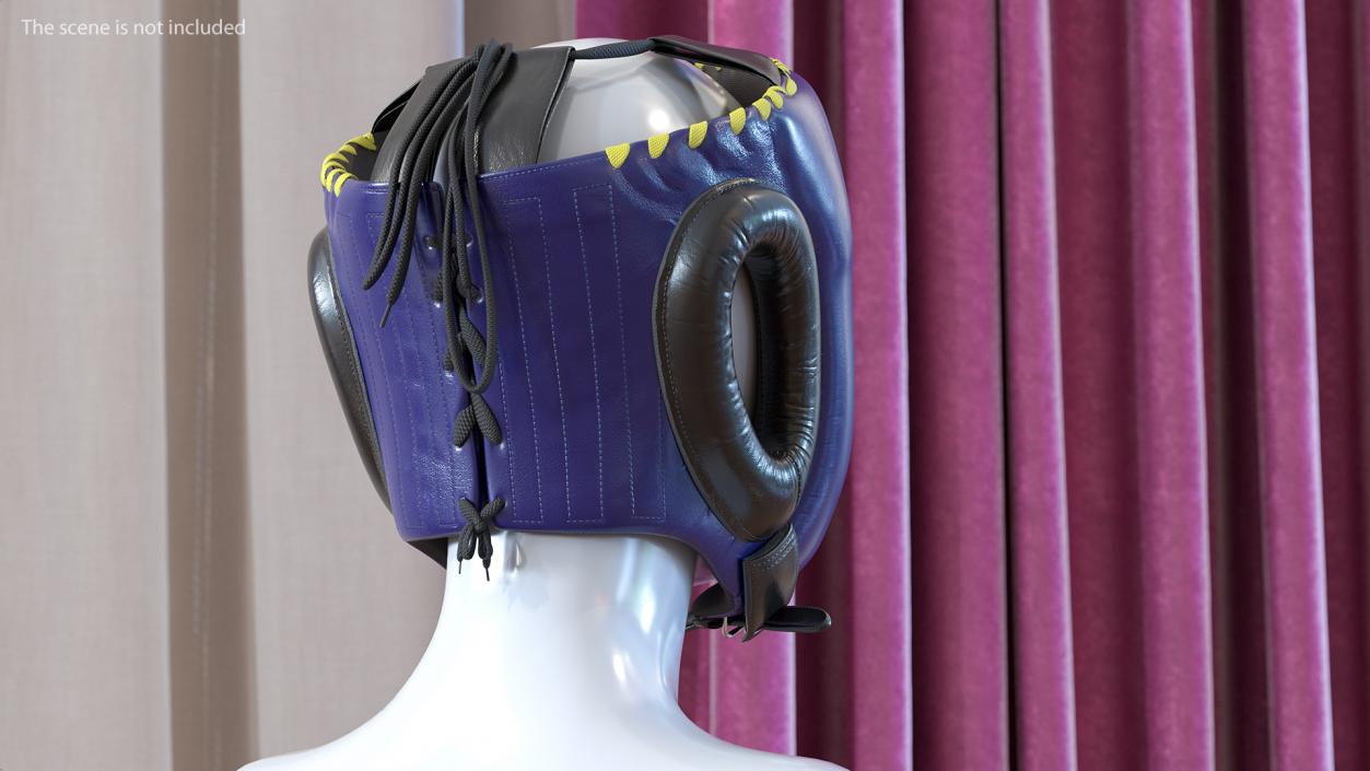 Boxing Headgear with Cheek Protection Blue 3D